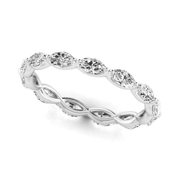 Marquise Cut Diamonds Eternity Wedding Band in Platinum (1.17ct)