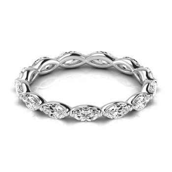 Marquise Cut Diamonds Eternity Wedding Band in Platinum (1.17ct)