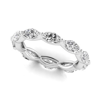 Marquise Cut Diamonds Eternity Wedding Band in Platinum (2.35ct)