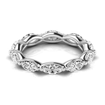 Marquise Cut Diamonds Eternity Wedding Band in Platinum (2.35ct)