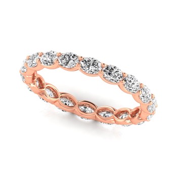 Oval Cut Diamonds Eternity Ring Wedding Band 18K Rose Gold (2.00ct)