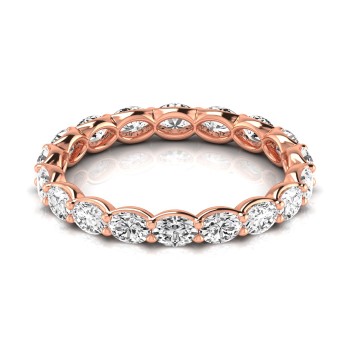 Oval Cut Diamonds Eternity Ring Wedding Band 18K Rose Gold (2.00ct)