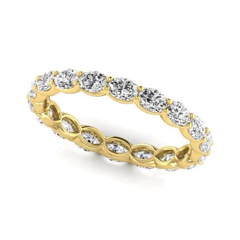 Oval Cut Diamonds Eternity Ring Wedding Band 18K Yellow Gold (2.00ct)