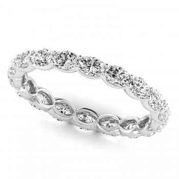Oval Cut Lab Grown Diamonds Eternity Ring Wedding Band in Platinum (2.00ct)