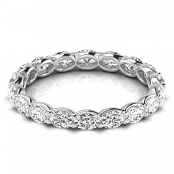 Oval Cut Lab Grown Diamonds Eternity Ring Wedding Band in Platinum (2.00ct)