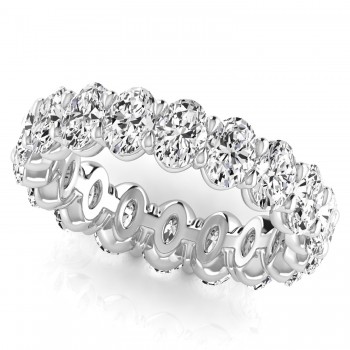 Oval Cut Lab Grown Diamonds Eternity Ring Wedding Band in Platinum (3.61ct)