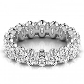 Oval Cut Lab Grown Diamonds Eternity Ring Wedding Band in Platinum (3.61ct)