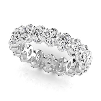 Oval Cut Diamonds Eternity Wedding Band in Platinum (3.61ct)