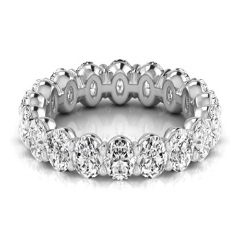 Oval Cut Diamonds Eternity Wedding Band in Platinum (3.61ct)