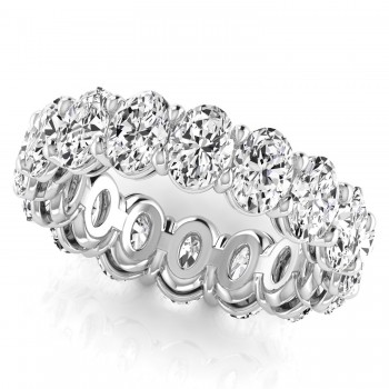 Oval Cut Lab Grown Diamonds Eternity Ring Wedding Band in Platinum (4.88ct)
