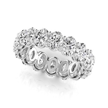 Oval Cut Diamonds Eternity Wedding Band in Platinum (4.88ct)