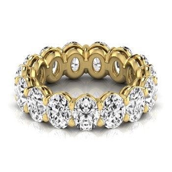 Oval Cut Diamonds Eternity Ring Wedding Band 14K Yellow Gold (7.20ct)