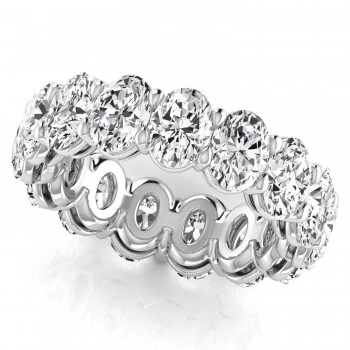Oval Cut Lab Grown Diamonds Eternity Ring Wedding Band in Platinum (7.20ct)