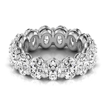Oval Cut Diamonds Eternity Wedding Band in Platinum (7.20ct)