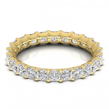 Princess Cut Diamonds Eternity Ring Wedding Band 18K Yellow Gold (2.16ct)