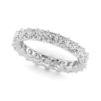 Princess Cut Diamonds Eternity Wedding Band in Platinum (3.99ct)