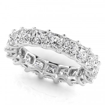 Princess Cut Lab Grown Diamonds Eternity Ring Wedding Band in Platinum (5.49ct)