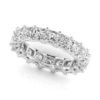 Princess Cut Diamonds Eternity Wedding Band in Platinum (5.49ct)