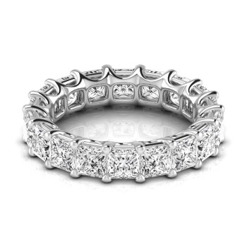 Princess Cut Diamonds Eternity Wedding Band in Platinum (5.49ct)