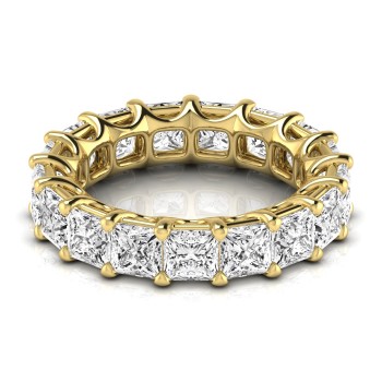 Princess Cut Diamonds Eternity Wedding Band 14K Yellow Gold (7.68ct)