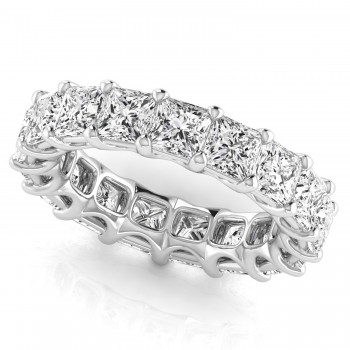 Princess Cut Lab Grown Diamonds Eternity Ring Wedding Band in Platinum (7.68ct)
