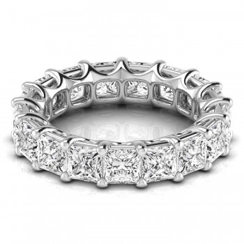 Princess Cut Lab Grown Diamonds Eternity Ring Wedding Band in Platinum (7.68ct)