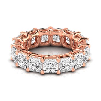 Princess Cut Diamonds Eternity Wedding Band 18K Rose Gold (10.57ct)