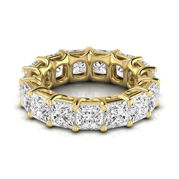 Princess Cut Diamonds Eternity Wedding Band 18K Yellow Gold (10.57ct)