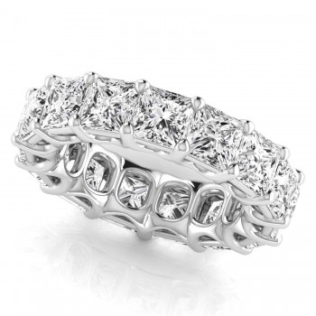 Princess Cut Lab Grown Diamonds Eternity Ring Wedding Band in Platinum (10.57ct)