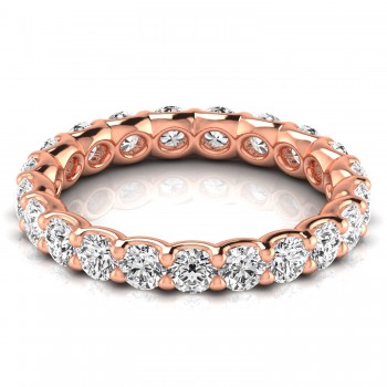 Round Cut Diamonds Full Eternity Ring Ring Wedding Band 18K Rose Gold (1.89ct)