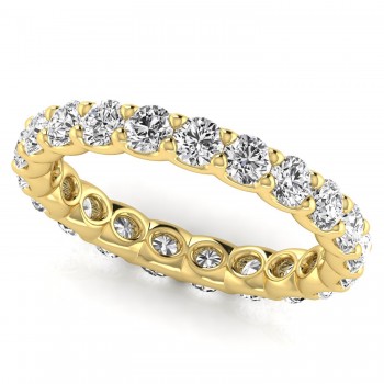 Round Cut Diamonds Full Eternity Ring Ring  Wedding Band 18K Yellow Gold (1.89ct)