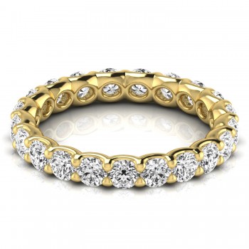 Round Cut Diamonds Full Eternity Ring Ring  Wedding Band 18K Yellow Gold (1.89ct)