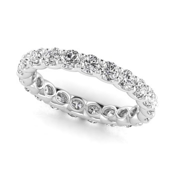 Round Cut Diamonds Full Eternity Wedding Band in Platinum (1.89ct)