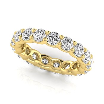 Round Cut Diamonds Full Eternity Wedding Band 14K Yellow Gold (3.23ct)