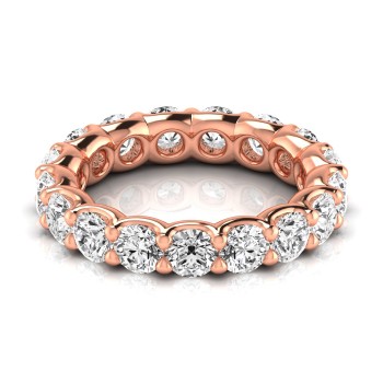 Round Cut Diamonds Full Eternity Wedding Band 18K Rose Gold (3.23ct)