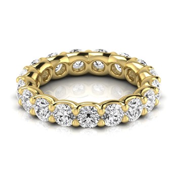 Round Cut Diamonds Full Eternity Wedding Band 18K Yellow Gold (3.23ct)