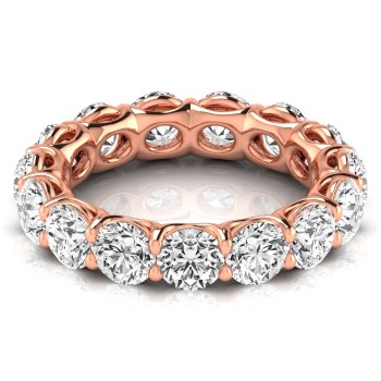 Round Cut Diamonds Full Eternity Wedding Band 18K Rose Gold (4.58ct)