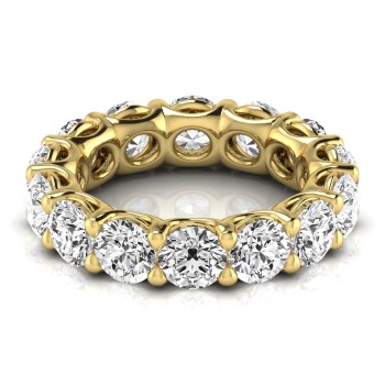 Round Cut Diamonds Full Eternity Wedding Band 14K Yellow Gold (7.07ct)