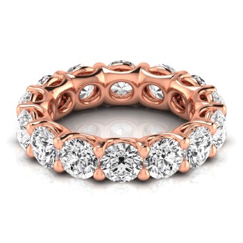 Round Cut Diamonds Full Eternity Wedding Band 18K Rose Gold (7.07ct)