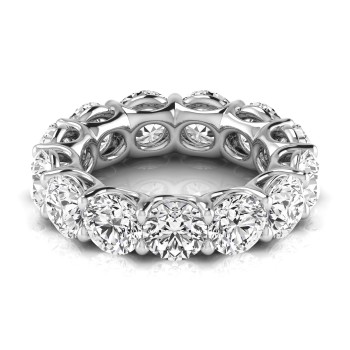Round Cut Diamonds Full Eternity Wedding Band 18K White Gold (8.52ct)