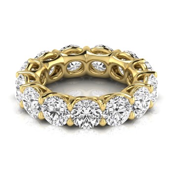 Round Cut Diamonds Full Eternity Wedding Band 18K Yellow Gold (8.52ct)