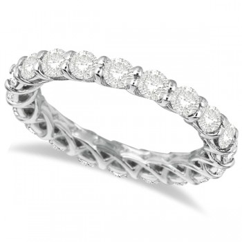 Luxury Lab Grown Diamond Eternity Anniversary Ring Band 14k White Gold (1.50ct)