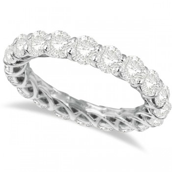 Luxury Lab Grown Diamond Eternity Anniversary Ring Band 14k White Gold (4.50ct)