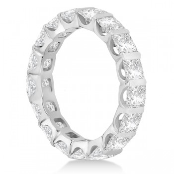 Bar-Set Princess Cut Diamond Eternity Ring Band 18k White Gold (1.15ct)