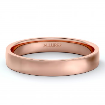 Flat Comfort Fit Plain Ring Wedding Band 14k Rose Gold (3mm)