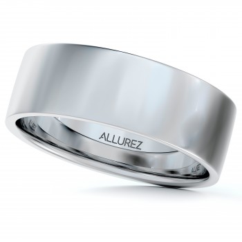 950 Platinum Plain Wedding Band Flat Comfort-Fit Ring (6 mm)