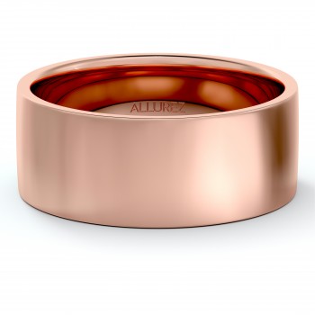 Flat Comfort Fit Plain Ring Wedding Band 14k Rose Gold (7mm)