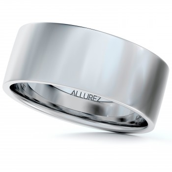 950 Platinum Plain Wedding Band Flat Comfort-Fit Ring (7 mm)