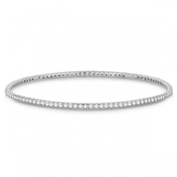 Stackable Diamond Bangle Eternity Bracelet 14k White Gold (1.25ct)