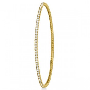 Stackable Diamond Bangle Eternity Bracelet 14k Yellow Gold (1.25ct)